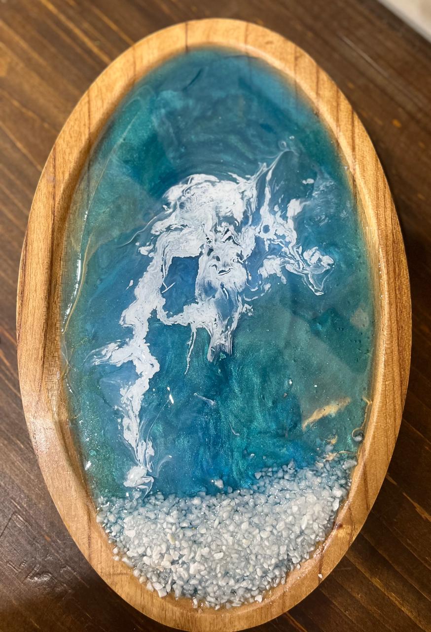 Wooden Ocean Theme Tray