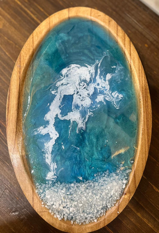 Wooden Ocean Theme Tray